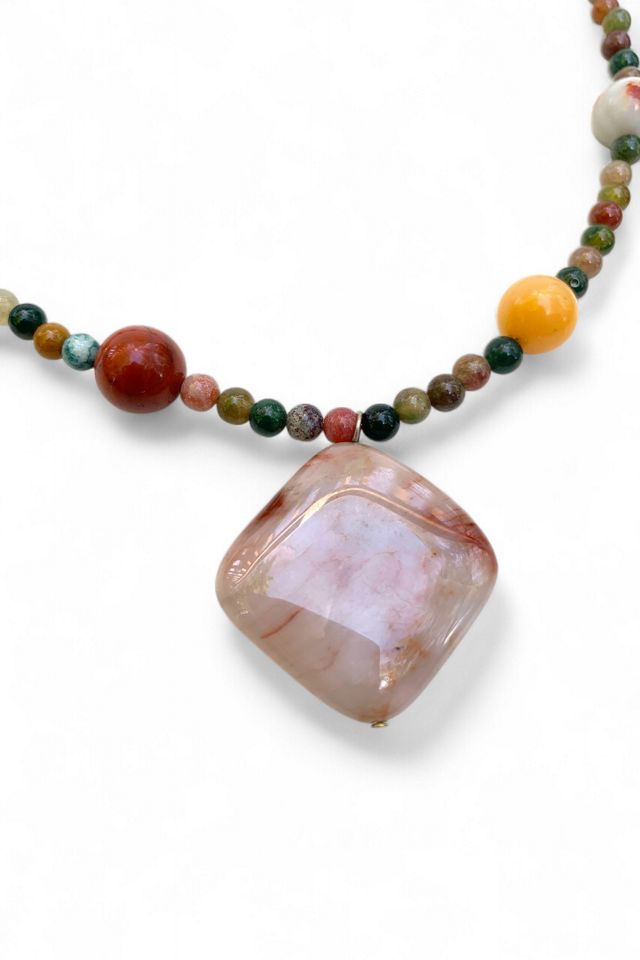 Vintage Handmade Mixed Gemstone Pendant Necklace Selected by SharpLilTeeth #1