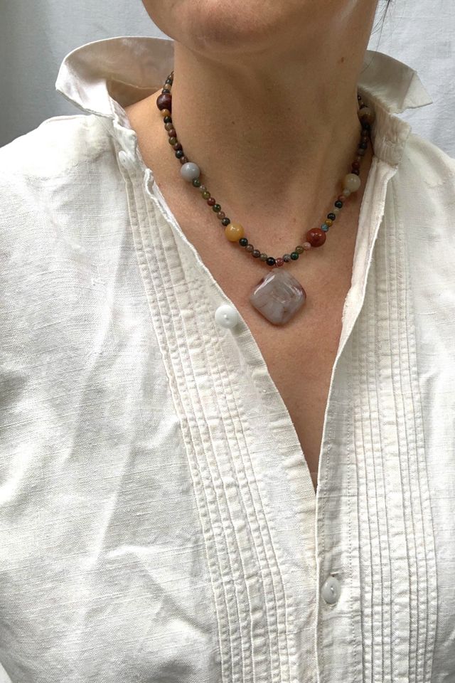 Vintage Handmade Mixed Gemstone Pendant Necklace Selected by SharpLilTeeth #2