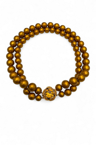 Vintage Mid-Century Jewel Clasp Bead Necklace Selected by SharpLilTeeth