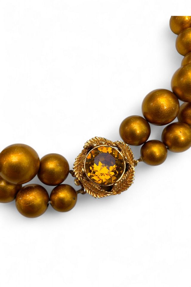 Vintage Mid-Century Jewel Clasp Bead Necklace Selected by SharpLilTeeth #1