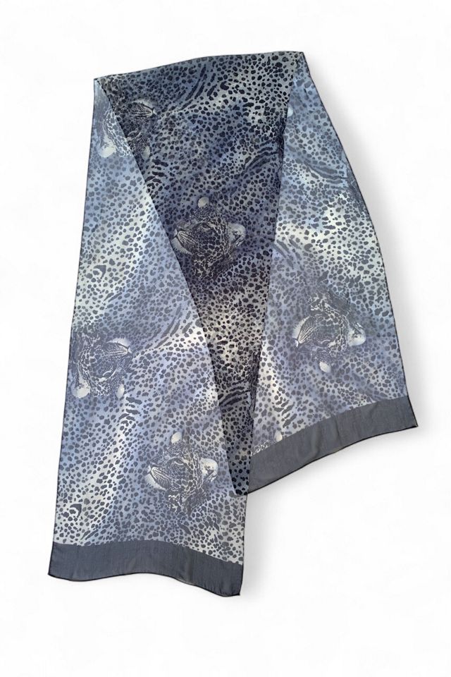 Vintage 1980s Leopard Print Silk Chiffon Scarf Selected by SharpLilTeeth #2