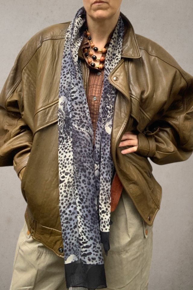 Vintage 1980s Leopard Print Silk Chiffon Scarf Selected by SharpLilTeeth #3