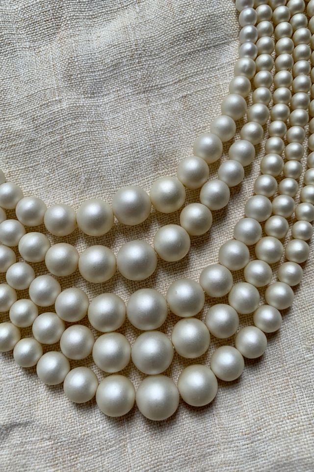 Vintage Mid-Century Multi-Strand Faux Pearl Necklace Selected by SharpLilTeeth #1