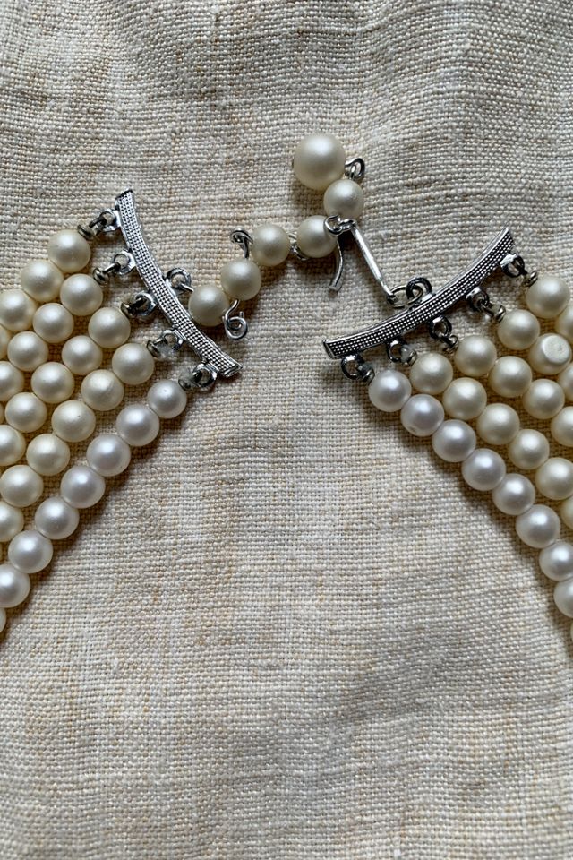 Vintage Mid-Century Multi-Strand Faux Pearl Necklace Selected by SharpLilTeeth #2