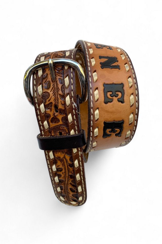 Vintage 1970s Hand Tooled Leather Renee Name Belt Selected by SharpLilTeeth #1