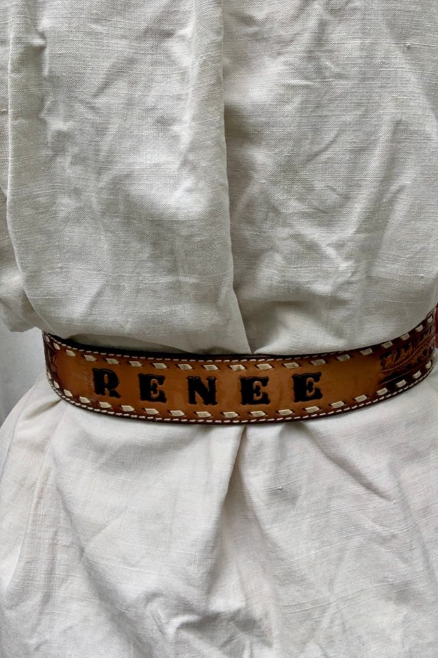 Vintage 1970s Hand Tooled Leather Renee Name Belt Selected by SharpLilTeeth #2