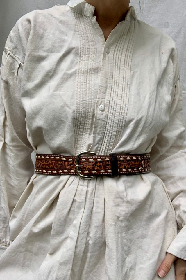Vintage 1970s Hand Tooled Leather Renee Name Belt Selected by SharpLilTeeth #3