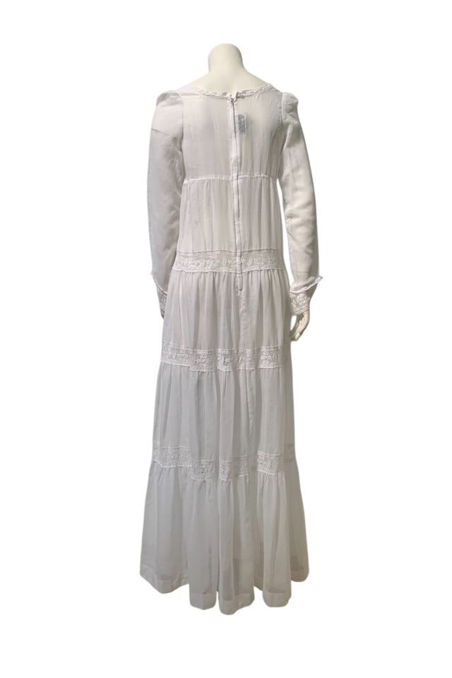 Vintage 1970s Trivia by Charm of Hollywood Sheer Voile Lace Tiered Maxi Dress Selected by SharpLilTeeth #3