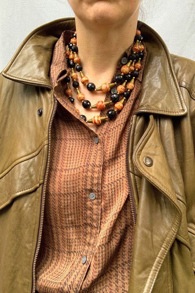Vintage Mid-Century Triple Strand Bead Necklace Selected by SharpLilTeeth #2