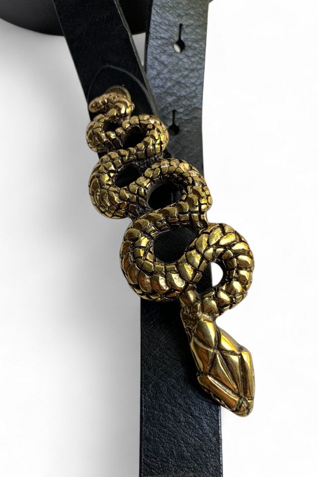 Vintage Snake Buckle Leather Belt Selected by SharpLilTeeth #1