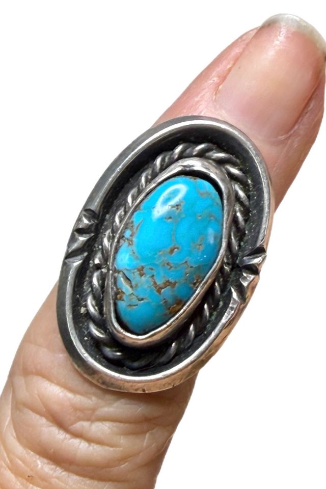 Vintage Sterling Southwestern Ring with Gemstone Selected by Lux Revival #1