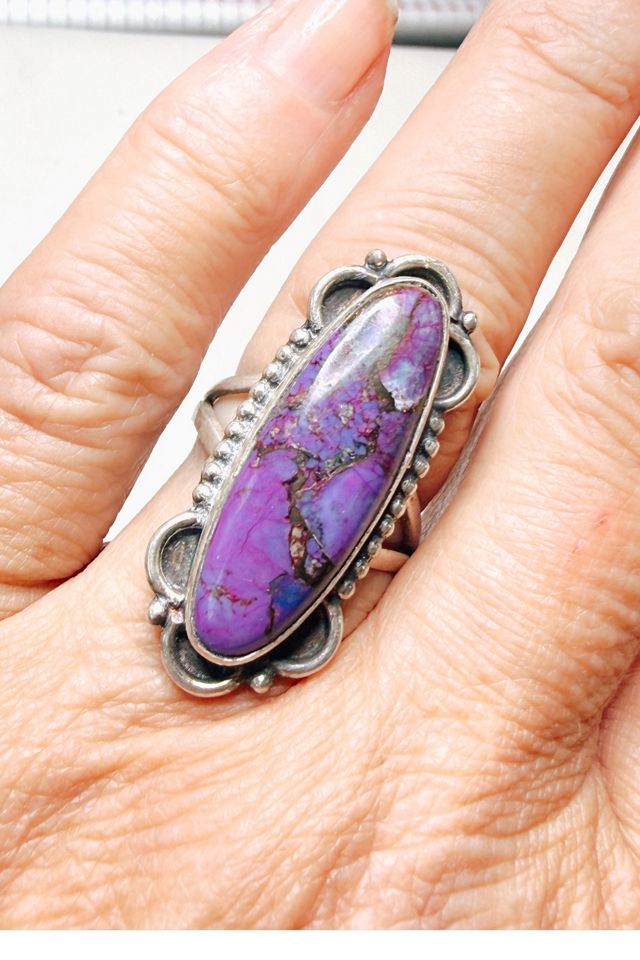 Vintage Sterling Southwestern Purple Jasper Ring Selected by Lux Revival #1