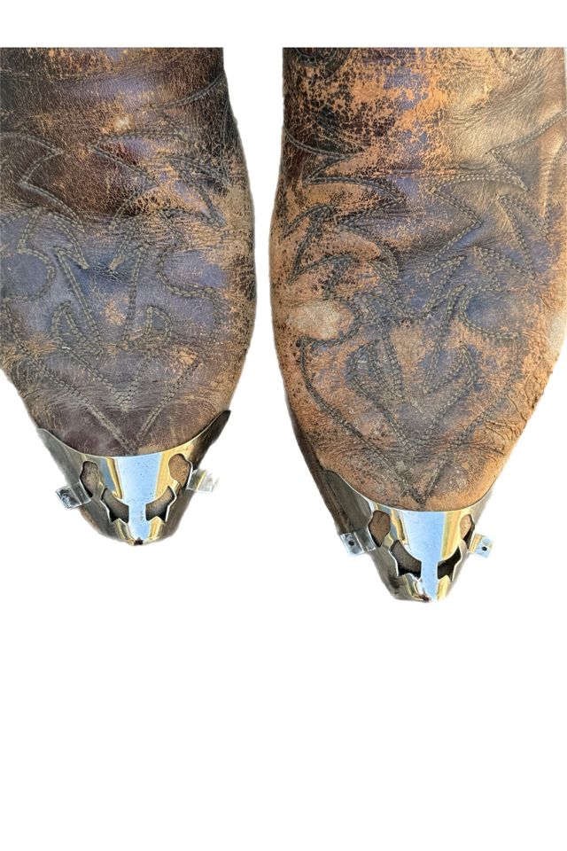 Original 1980s Silver Plated Cowboy Boot Tips Selected by Lux Revival #1