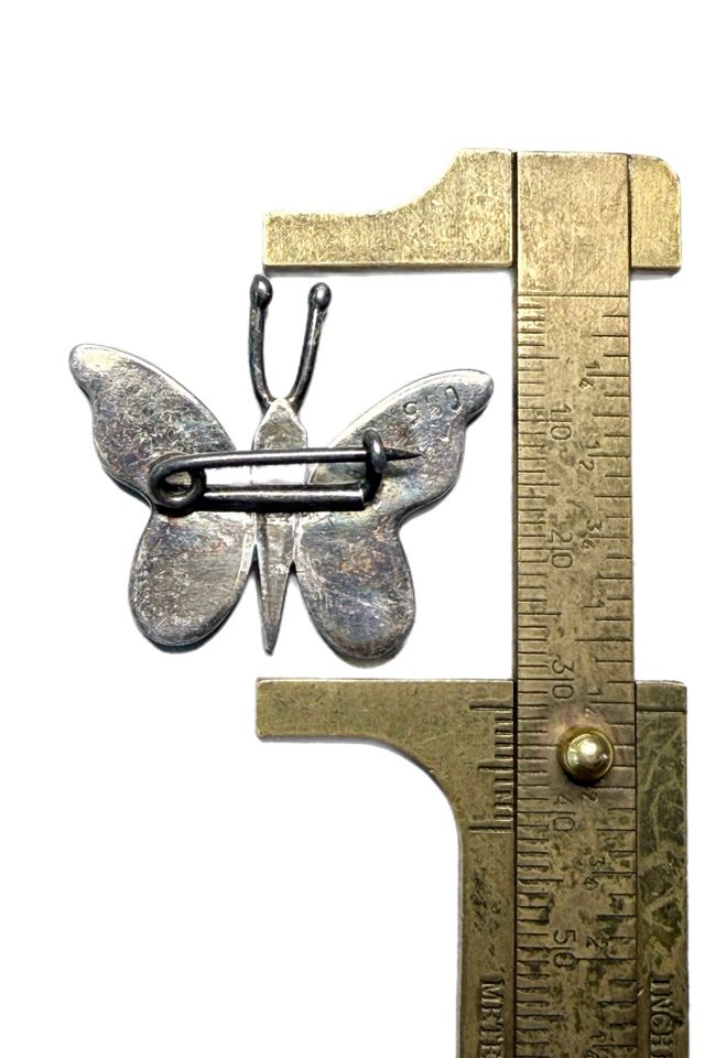 Vintage Fine Silver Mosaic Butterfly Pin Brooch Selected by Lux Revival #2