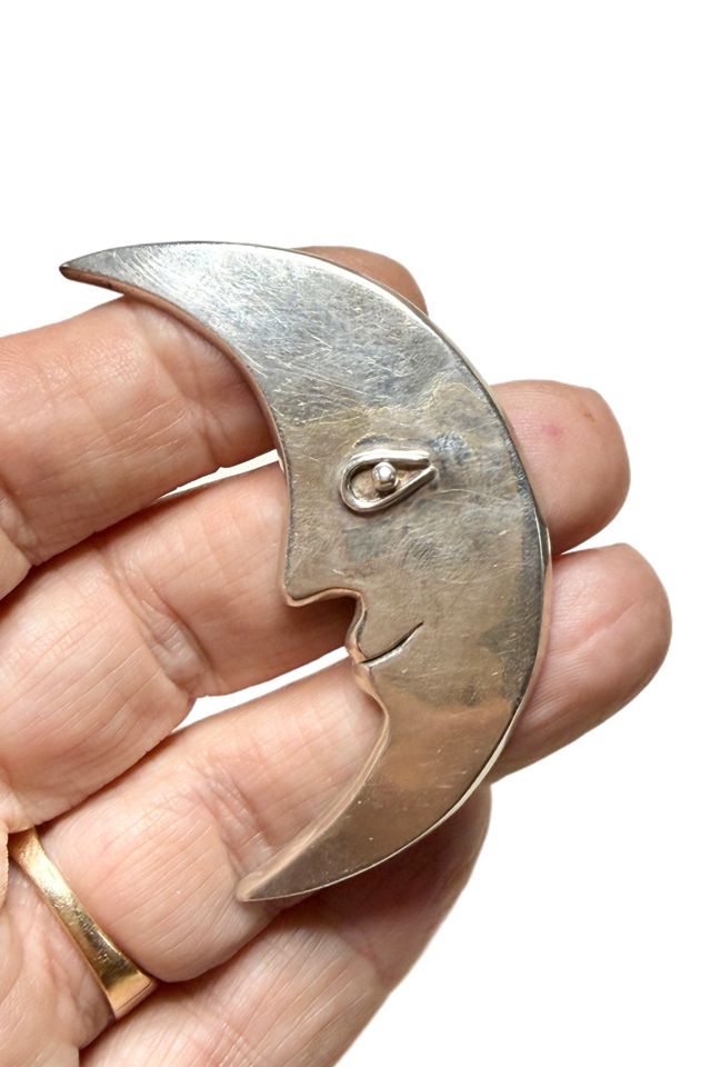 Vintage Sterling Man in the Moon Pin Brooch Selected by Lux Revival #1