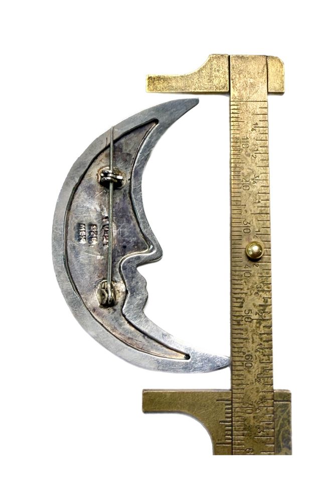 Vintage Sterling Man in the Moon Pin Brooch Selected by Lux Revival #2