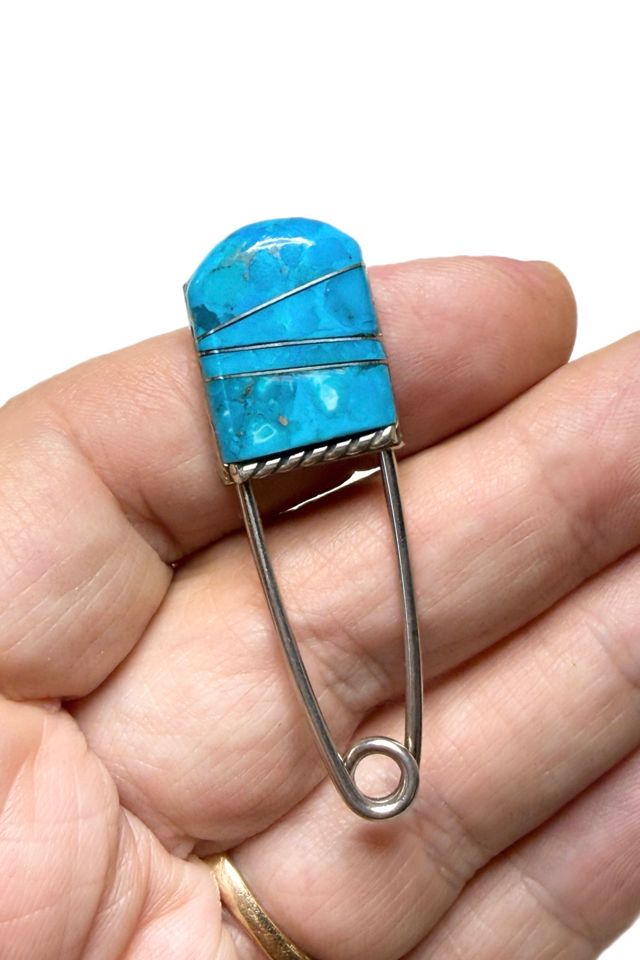 Vintage Mosaic Safety Pin or Keychain with Gemstones Selected by Lux Revival #1