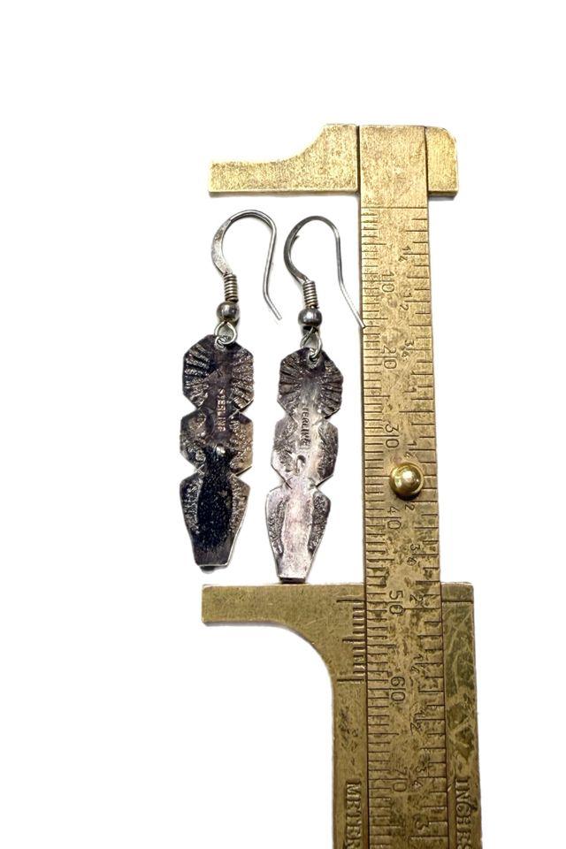Vintage Sterling Silver Feather Earrings with Beads Selected by Lux Revival #2