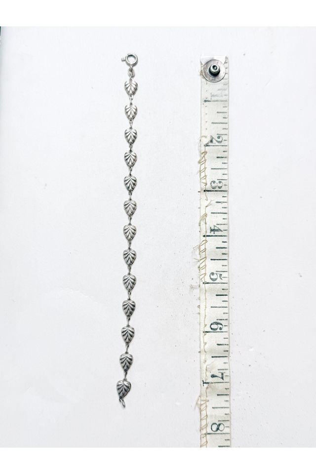 Vintage Sterling Silver Repousse Leaves Bracelet Selected by Lux Revival #3