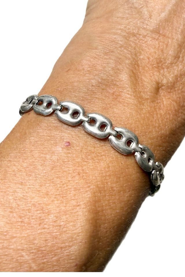 Vintage Sterling Silver Puffy Mariner Bracelet Selected by Lux Revival #1