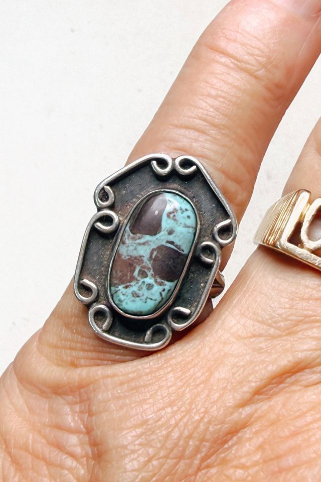 Vintage Sterling Southwestern Ring with Blue Gemstone Selected by Lux Revival #1