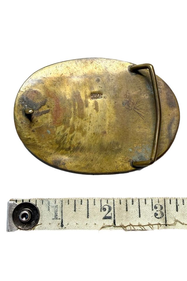 Vintage 1970s Brass + Abalone Belt Buckle Selected by Lux Revival #2