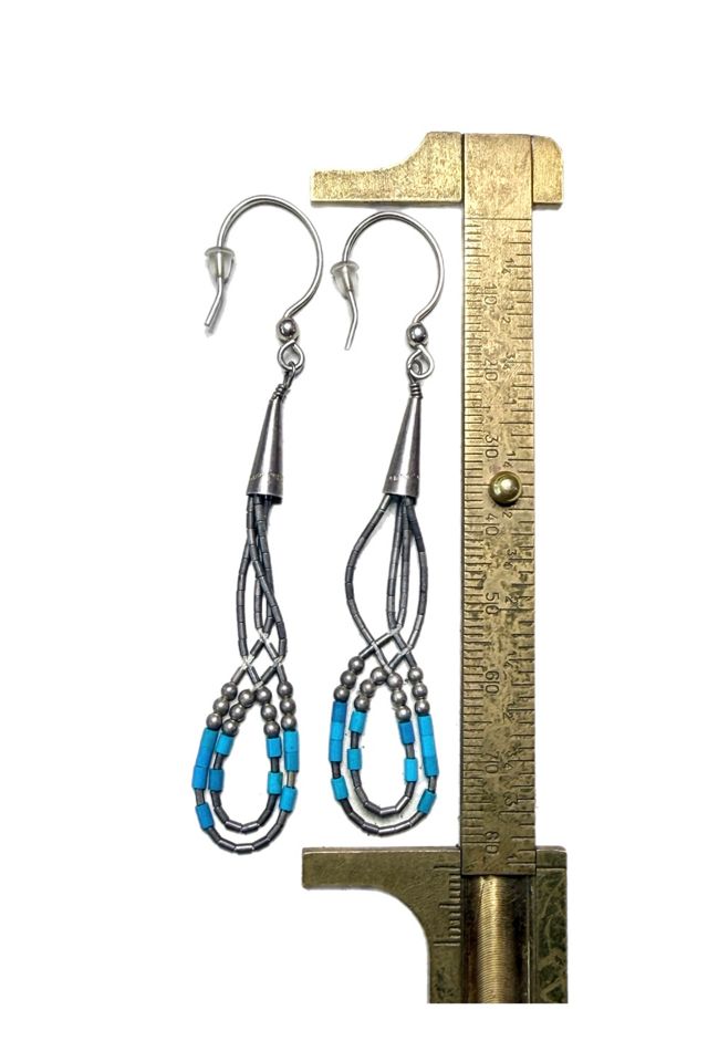 Vintage Southwestern Sterling + Gemstone Dangle Earrings Selected by Lux Revival #2
