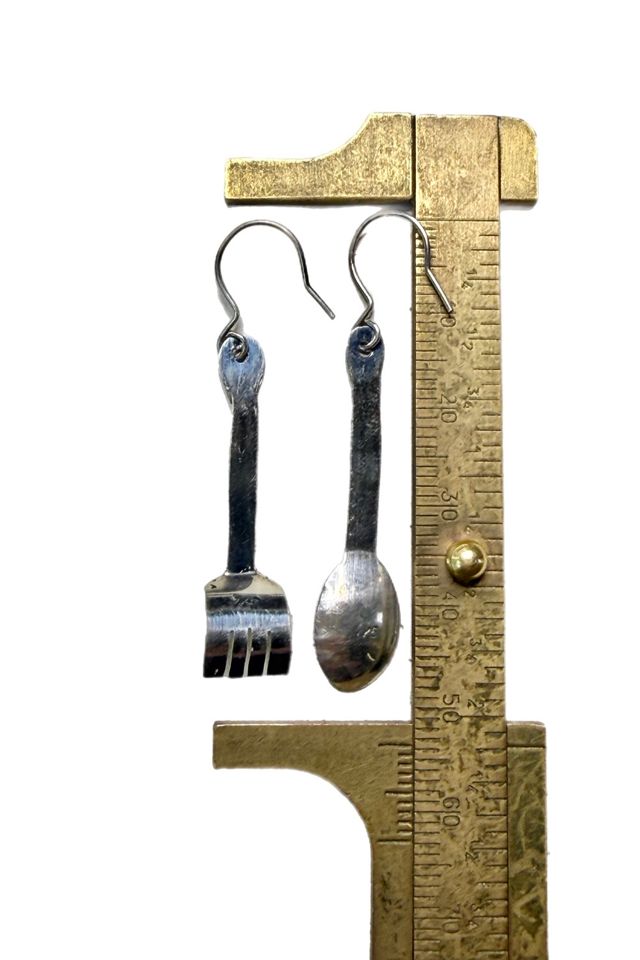 Vintage Sterling Silver Spoon + Fork Dangle Earrings Selected by Lux Revival #2
