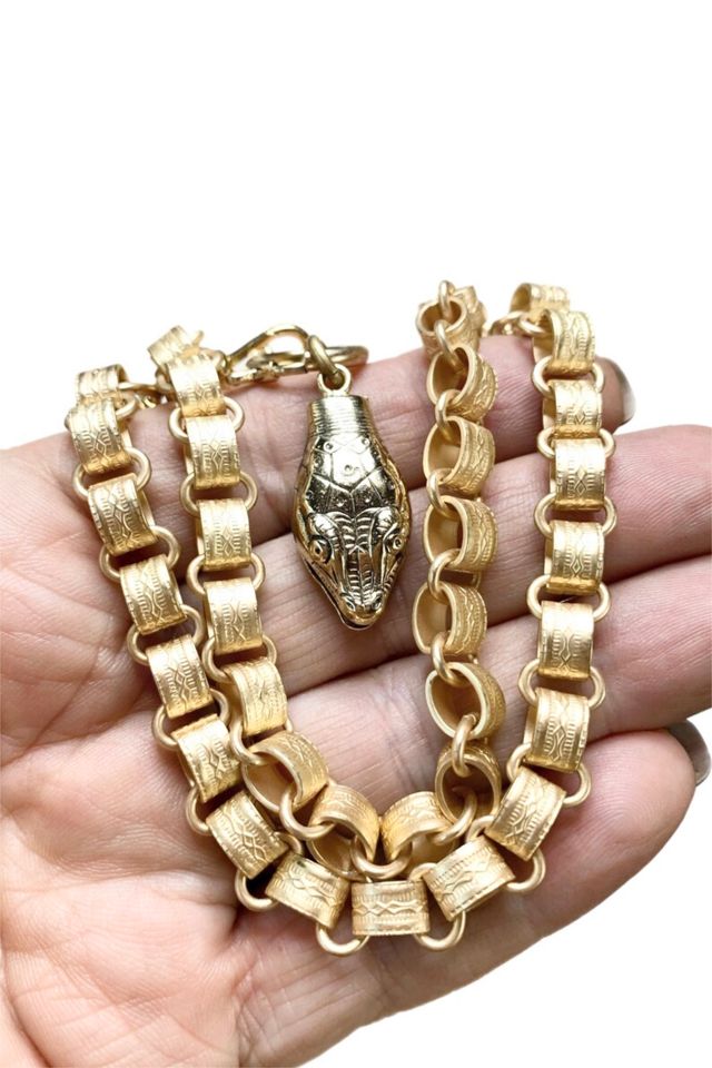 Snake Pendant with Bookchain Necklace Selected by Lux Revival #2