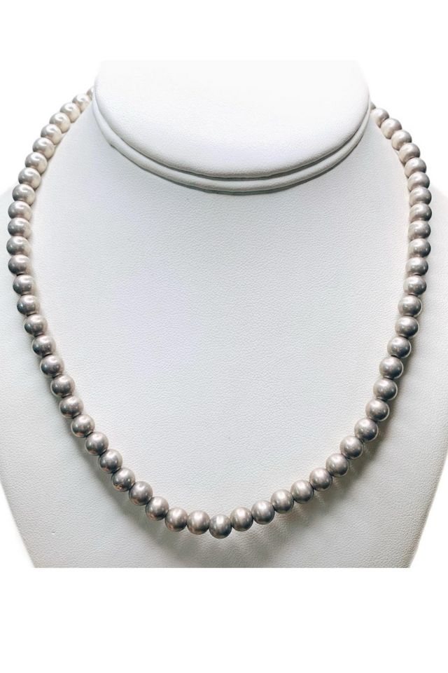 Vintage 1970s Sterling Silver Pearl Necklace Selected by Lux Revival #1