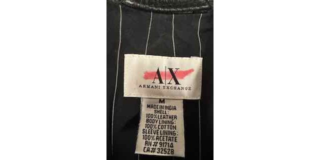 Vintage Y2K Armani Exchange Black Textured Leather Utility Jacket Selected By Ritual Vintage #3