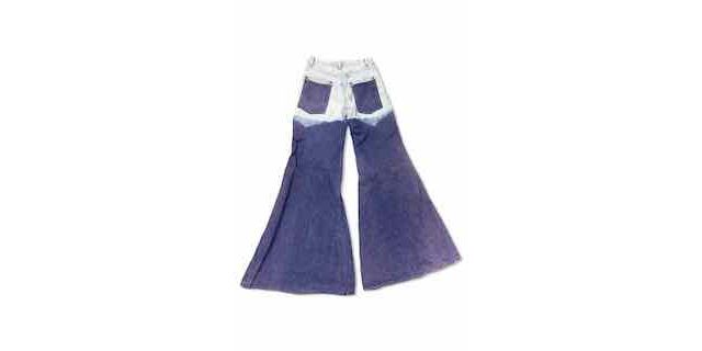 70s Custom Reworked Two-Tone Denim Extreme Flare Jeans Selected By Ritual Vintage #1