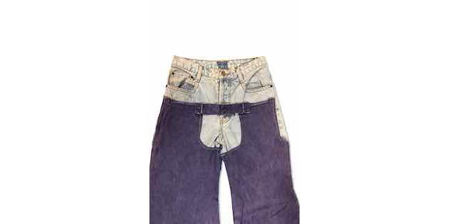 70s Custom Reworked Two-Tone Denim Extreme Flare Jeans Selected By Ritual Vintage #2