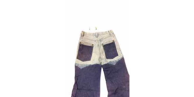 70s Custom Reworked Two-Tone Denim Extreme Flare Jeans Selected By Ritual Vintage #3