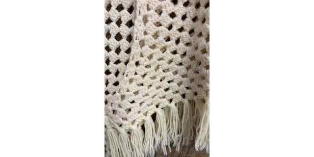 1970s Handmade Crochet Sequin Fringe Shawl Selected By Ritual Vintage #3