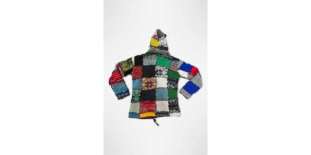 1990s Patchwork Knit Hooded Jacket Selected By Ritual Vintage #1