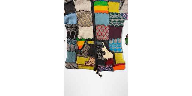 1990s Patchwork Knit Hooded Jacket Selected By Ritual Vintage #2