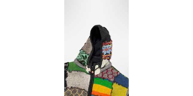 1990s Patchwork Knit Hooded Jacket Selected By Ritual Vintage #3