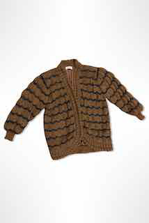 1980s Earth Tone Chunky Cardigan Sweater Selected By Ritual Vintage