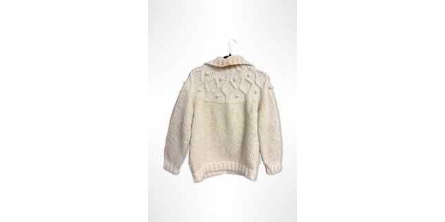 1970s Fisherman Knit Ivory Sweater Jacket Selected By Ritual Vintage #1
