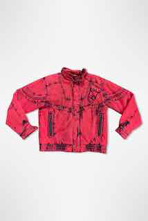 1980s Oversized Red Acid Wash Jacket Selected By Ritual Vintage