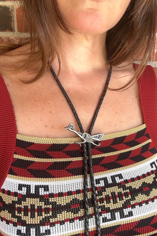 Vintage Sterling Silver Road Runner Bolo Tie Selected by Grievous Angel Vintage #1