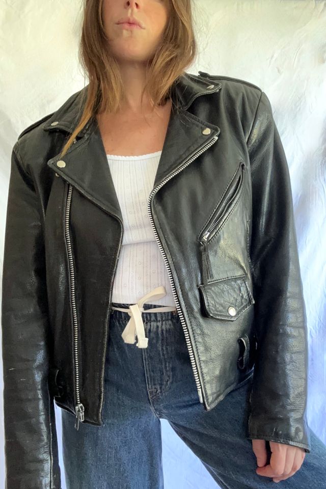 Vintage Wilsons Leather Biker Jacket Selected by Grievous Angel Vintage #1