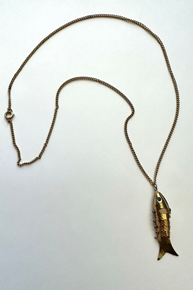 Vintage Gold Tone Articulated Fish Necklace Selected by Grievous Angel Vintage #1