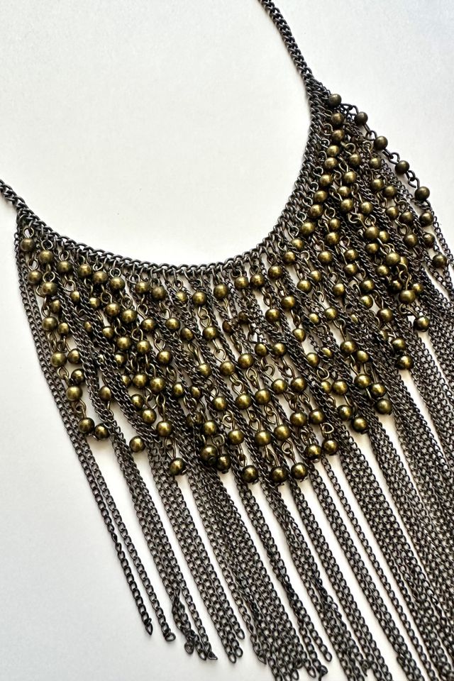 Vintage Chain Fringe Statement Necklace Selected by Grievous Angel Vintage #1
