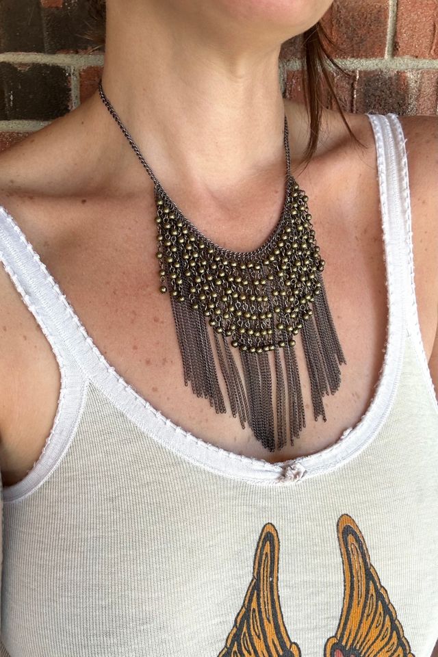 Vintage Chain Fringe Statement Necklace Selected by Grievous Angel Vintage #2