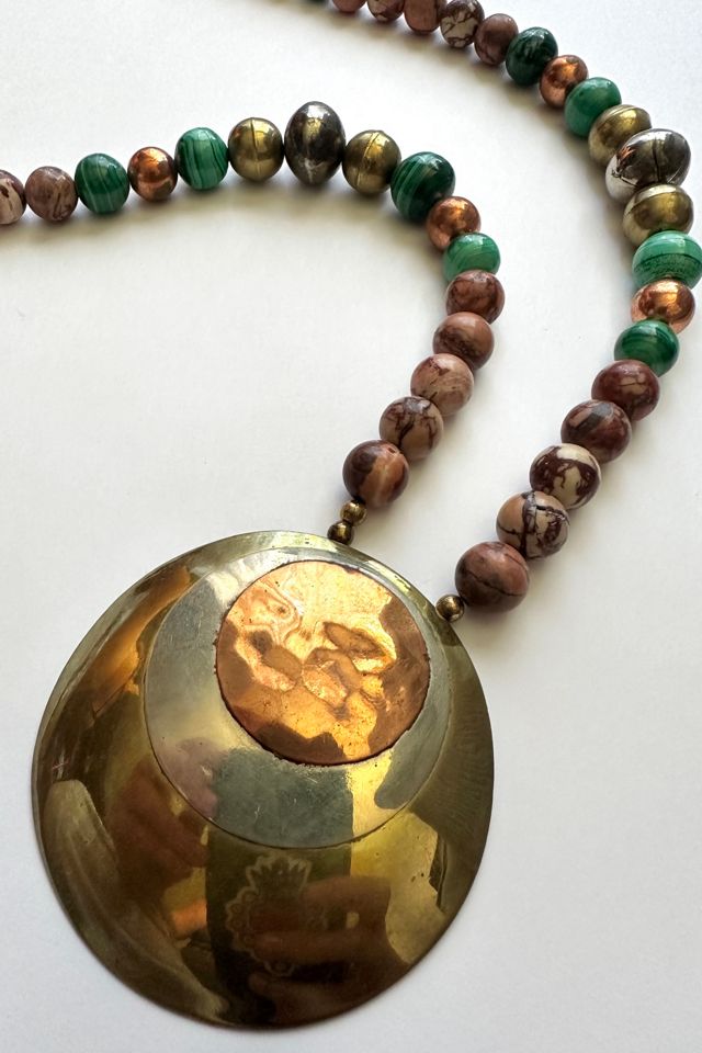 Vintage 1980s Mixed Metal and Stone Statement Necklace Selected by Grievous Angel Vintage #1