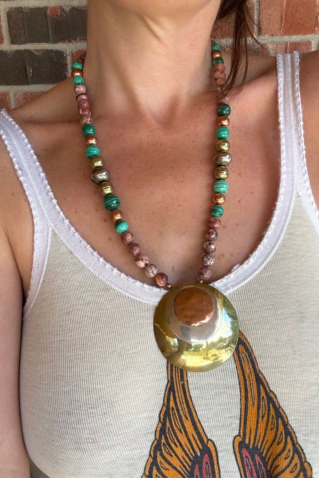 Vintage 1980s Mixed Metal and Stone Statement Necklace Selected by Grievous Angel Vintage #2