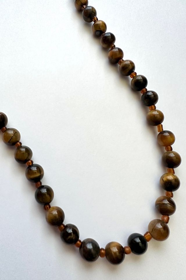 Vintage Tigers Eye Round Beaded Necklace Selected by Grievous Angel Vintage #1