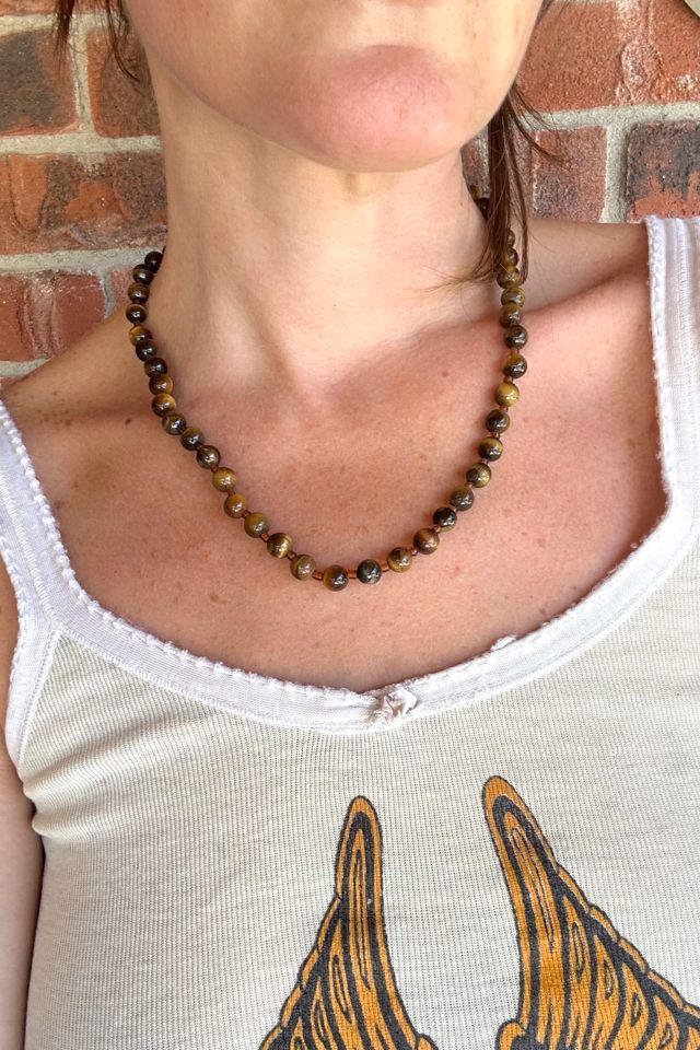 Vintage Tigers Eye Round Beaded Necklace Selected by Grievous Angel Vintage #2